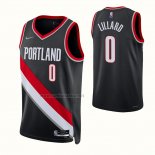 Camiseta Portland Trail Blazers Damian Lillard #0 Icon 2021-22 Negro