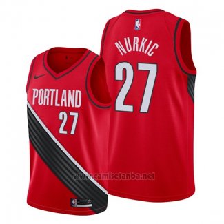 Camiseta Portland Trail Blazers Jusuf Nurkic #27 Statement Edition Rojo Negro