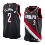 Camiseta Portland Trail Blazers Wade Baldwin IV #2 Icon 2018 Negro