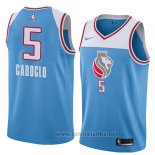 Camiseta Sacramento Kings Bruno Caboclo #5 Ciudad 2018 Azul
