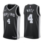 Camiseta San Antonio Spurs Derrick White #4 Swingman Icon 2017-18 Negro