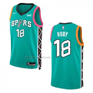 Camiseta San Antonio Spurs Isaiah Roby #18 Ciudad 2022-23 Verde