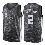 Camiseta San Antonio Spurs Leonard #2 Ciudad 2017-18 Gris