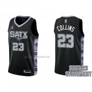 Camiseta San Antonio Spurs Zach Collins #23 Statement 2022-23 Negro