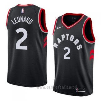 Camiseta Toronto Raptors Kawhi Leonard #2 Statehombret 2017-18 Negro