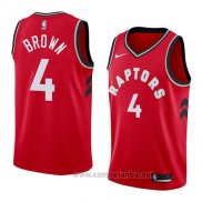 Camiseta Toronto Raptors Lorenzo Brown #4 Icon 2018 Rojo