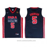 Camiseta USA 1992 David Robinson #5 Negro