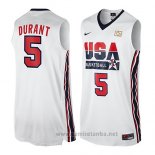 Camiseta USA 1992 Kevin Durant #5 Blanco