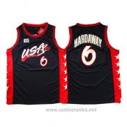 Camiseta USA 1996 Anfernee Hardaway #6 Negro