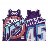 Camiseta Utah Jazz Donovan Mitchell #45 Mitchell & Ness Big Face Violeta