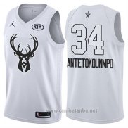 Camiseta All Star 2018 Milwaukee Bucks Giannis Antetokounmpo #34 Blanco