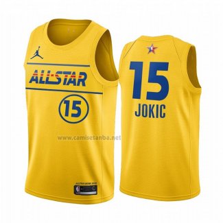 Camiseta All Star 2021 Denver Nuggets Nikola Jokic #15 Oro
