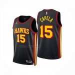 Camiseta Atlanta Hawks Clint Capela NO 15 Statement 2024-25 Negro