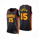Camiseta Atlanta Hawks Clint Capela NO 15 Statement 2024-25 Negro
