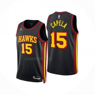 Camiseta Atlanta Hawks Clint Capela NO 15 Statement 2024-25 Negro