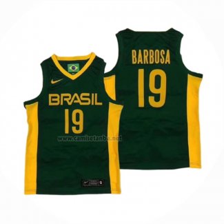 Camiseta Brasil Leandro Barbosa #19 2019 FIBA Baketball World Cup Verde