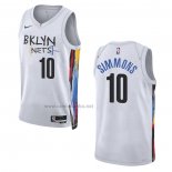 Camiseta Brooklyn Nets Ben Simmons #10 Ciudad 2022-23 Blanco