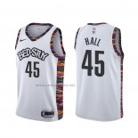 Camiseta Brooklyn Nets Donta Hall #45 Ciudad 2020 Blanco