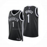 Camiseta Brooklyn Nets Mikal Bridges NO 1 Icon 2025-26 Negro