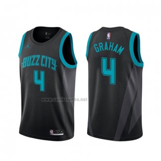 Camiseta Charlotte Hornets Devonte' Graham #4 Ciudad Negro