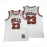 Camiseta Chicago Bulls Michael Jordan NO 23 Autentico 1995-96 Blanco