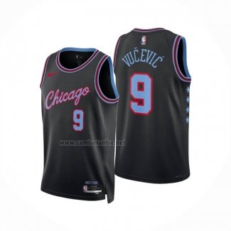 Camiseta Chicago Bulls Nikola Vucevic NO 9 Ciudad 2025-26 Negro