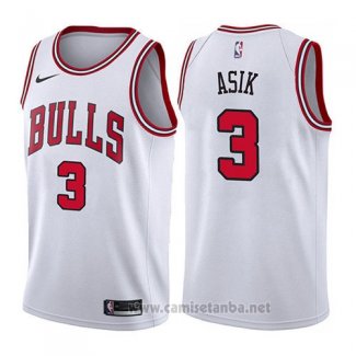 Camiseta Chicago Bulls Omer Asik #3 Association 2017-18 Blanco