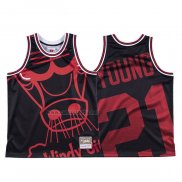 Camiseta Chicago Bulls Thaddeus Young #21 Mitchell & Ness Big Face Negro