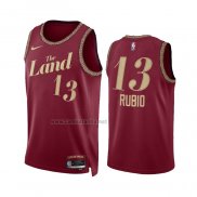 Camiseta Cleveland Cavaliers Ricky Rubio #13 Ciudad 2023-24 Rojo