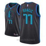 Camiseta Dallas Mavericks Luka Doncic #77 Ciudad 2018-19 Azul