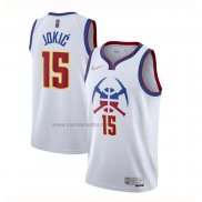 Camiseta Denver Nuggets Nikola Jokic #15 Earned 2020-21 Blanco