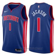Camiseta Detroit Pistons Reggie Jackson #1 Icon 2017-18 Azul