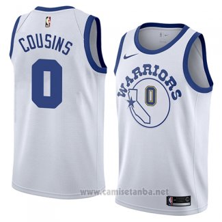 Camiseta Golden State Warriors Demarcus Cousins #0 Hardwood Classic 2018-19 Blanco