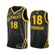 Camiseta Golden State Warriors Jerome Robinson #18 Ciudad 2023-24 Negro