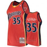 Camiseta Golden State Warriors Kevin Durant #35 2009-10 Hardwood Classics Naranja