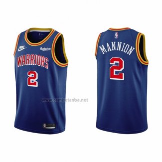 Camiseta Golden State Warriors Nico Mannion #2 75th Anniversary Azul