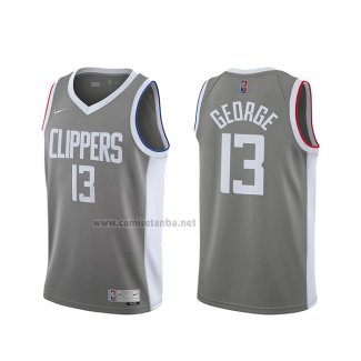 Camiseta Los Angeles Clippers Paul George #13 Earned 2020-21 Gris