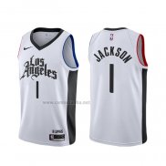 Camiseta Los Angeles Clippers Reggie Jackson #1 Ciudad Blanco