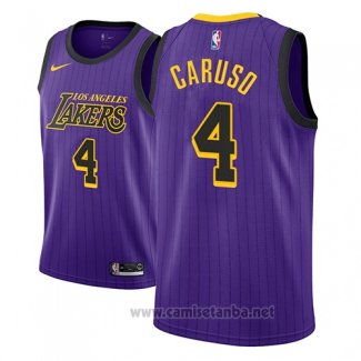 Camiseta Los Angeles Lakers Alex Caruso #4 Ciudad 2018 Violeta