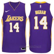 Camiseta Los Angeles Lakers Brandon Ingram #14 2017-18 Violeta