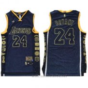 Camiseta Los Angeles Lakers Kobe Bryant #24 Conmemorativa Retirado Negro