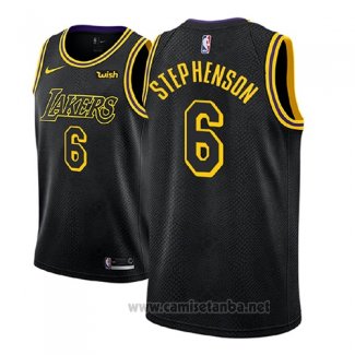 Camiseta Los Angeles Lakers Lance Stephenson #6 Ciudad 2018 Negro