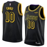 Camiseta Los Angeles Lakers Tyler Ennis #10 Ciudad 2018 Negro