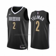 Camiseta Memphis Grizzlies Xavier Tillman #2 Ciudad 2023-24 Negro