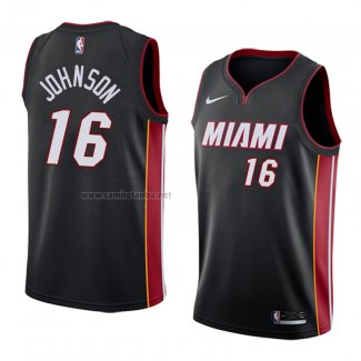 Camiseta Miami Heat James Johnson #16 Icon 2018 Negro