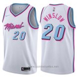 Camiseta Miami Heat Justise Winslow #20 Ciudad 2017-18 Blanco