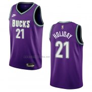 Camiseta Milwaukee Bucks Jrue Holiday #21 Classic 2022-23 Violeta