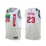 Camiseta Milwaukee Bucks Sterling Marron #23 Earned Blanco