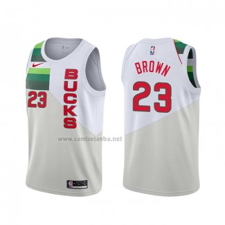 Camiseta Milwaukee Bucks Sterling Marron #23 Earned Blanco