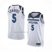 Camiseta Minnesota Timberwolves Anthony Edwards #5 Association 2022-23 Blanco